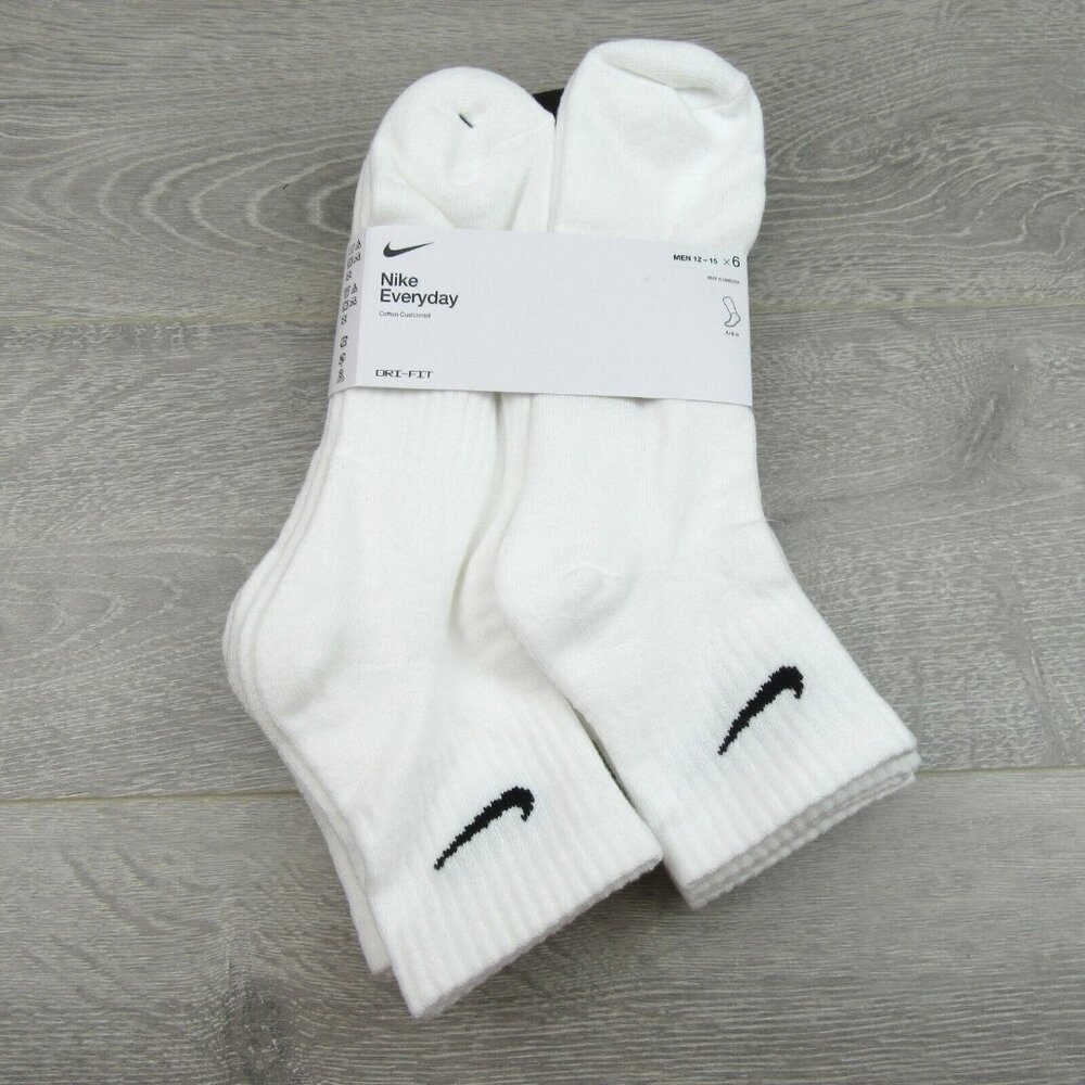 Nike Everyday Ankle Socks 6 Pack Men's Size XL 12-15 White NEW - Picture 3 of 10